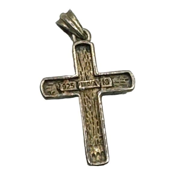 Sterling Silver Nicky Butler Cross Pendant Garnet and Pearl Made In India 1.5" - Picture 5 of 6